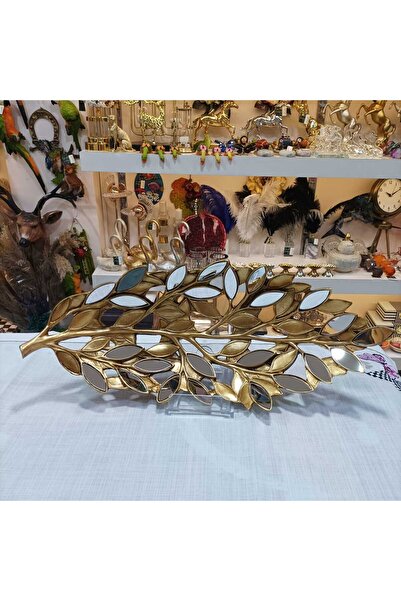 Gold home design Dekoratif Yaprak Aynalı Gondol