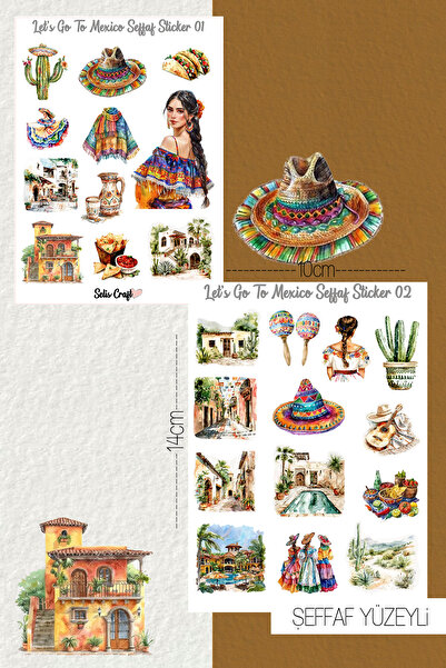 SelisCraft Lets go to Spain Temalı Şeffaf Sticker Seti 01-02 Ajanda Planlayıc...