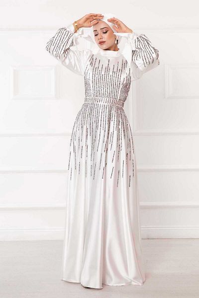 EBRUTESETTÜR Stone DeTailed Princess Evening Dress