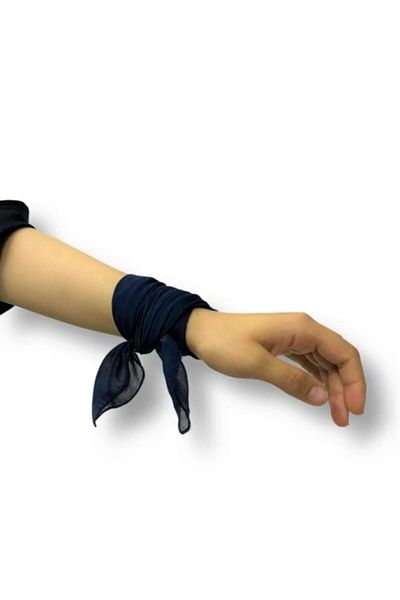 MinaCarin Φουλάρι σιφόν μπλε Navy