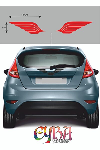 EYBA STİCKER 2 قطعة ملصق جناح، ملصق سيارة - ملصق سيارة - ملصق سيارة - 36x8 سم