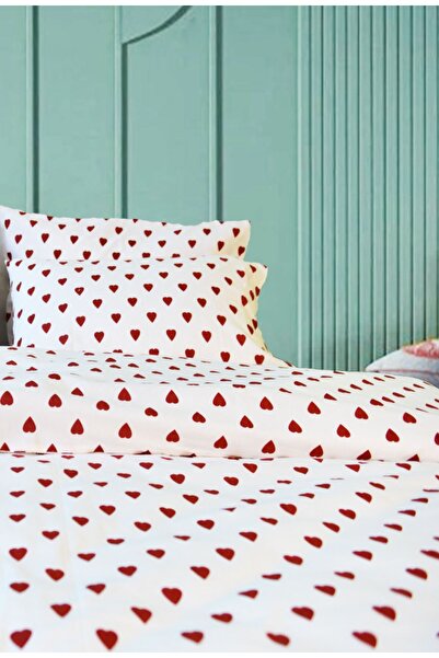Setekshome Red Heart Duvet Cover Set Double Lover