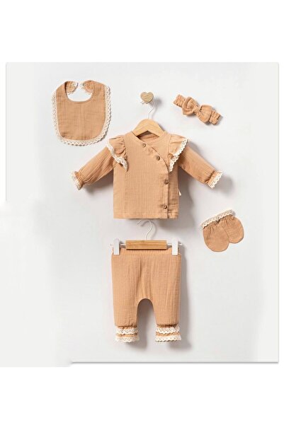 yukobaby bebeğiniz için en doğalı طقم زيبين موسلين مكون من 5 قطع للطفلة - إصد...