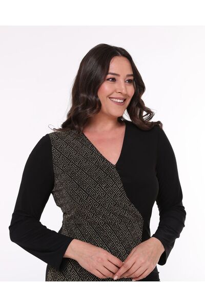 Asees Medium Size Double Breasted Collar Asymmetrical Evening Dress