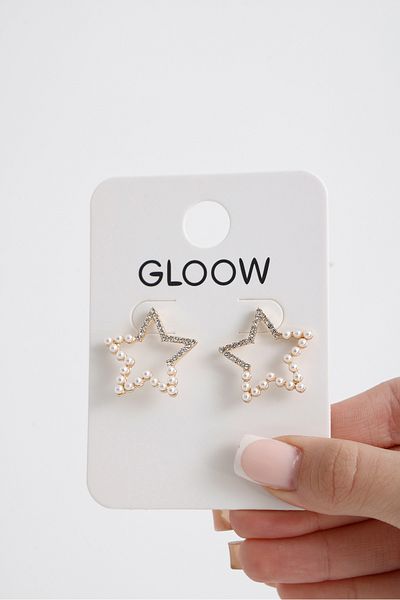 KAMPANİX New Season Stylish Zircon Stone - Star Model Non-Tarnish Billed Women's Earrings