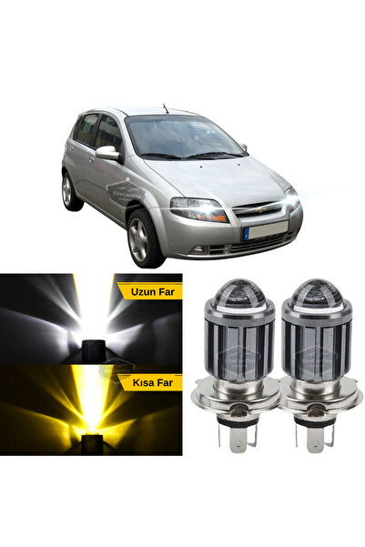 ŞüsCarOto Aksesuar Chevrolet Kalos 2003-2007 Uyumlu Mercekli Far Ampulü Led X...