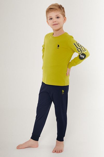U.S. Polo Assn. BAZA. Polo Assn. US1522 Set de pijamale cu mânecă lungă cu licență pentru băieți