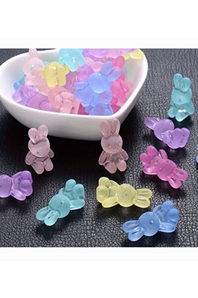 232 Konsept 20 de bucăți de mărgele acrilice în formă de iepure. Materiale pe...