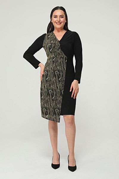 Asees Medium Size Double Breasted Collar Asymmetrical Evening Dress