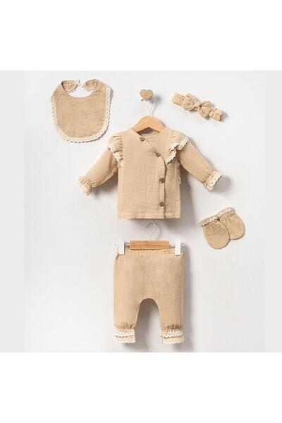 yukobaby bebeğiniz için en doğalı طقم زيبين موسلين مكون من 5 قطع للطفلة - إصد...