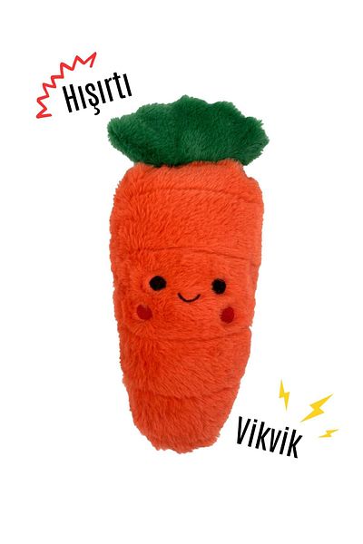 Havhav Chubby Carrot Plush Dog Toy with Orange Colors and Sounds - Sleeping Companion