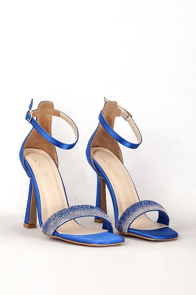Guja Pantofi de seara de dama cu toc subtire albastru bleumarin - Gj 777/4