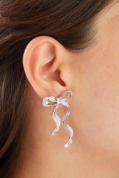 Elika Silver Bow model Design Earrings