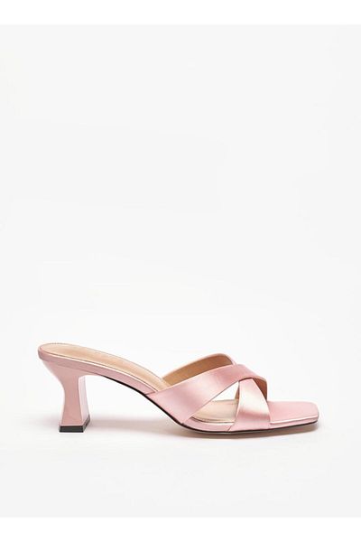 Celeste Women's Solid Open Toe Slip-On Sandals with Block Heel