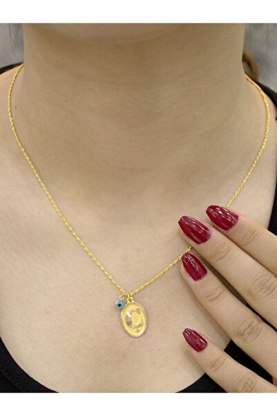 Zeynepli gold & jewelry 14 Ayar Altın Ç Harfli Kolye