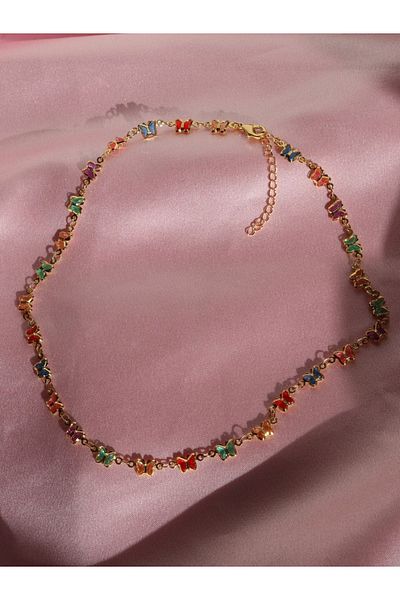 Reorah Collection Butterfly Pattern Colorful Necklace