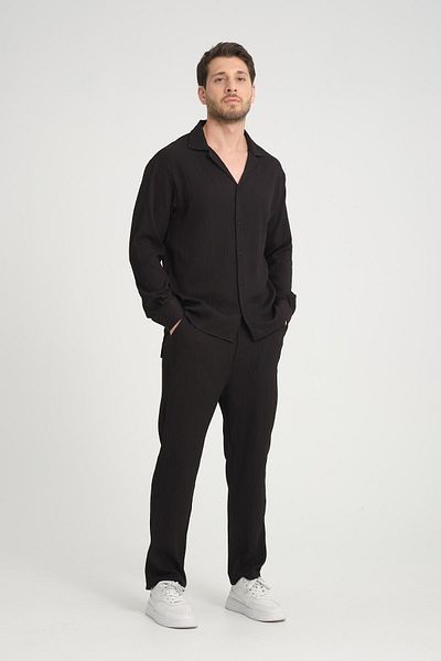 Rocqerx R-4396 Apache Collar Long Sleeve Shirt and Elastic Waist Pants Set