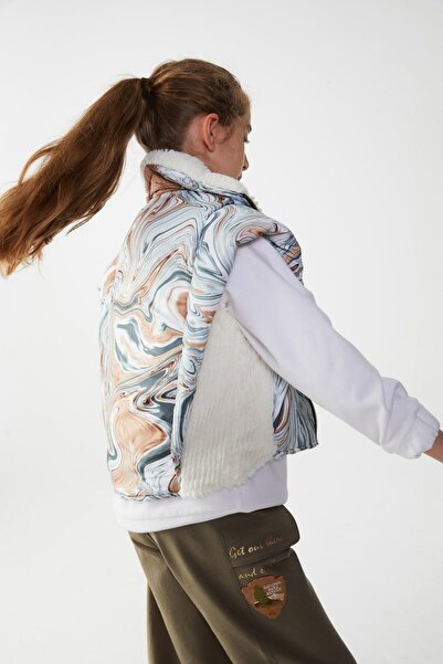 nk kids NK KİDS 35307 GIRL'S MINT NATURAL VEST