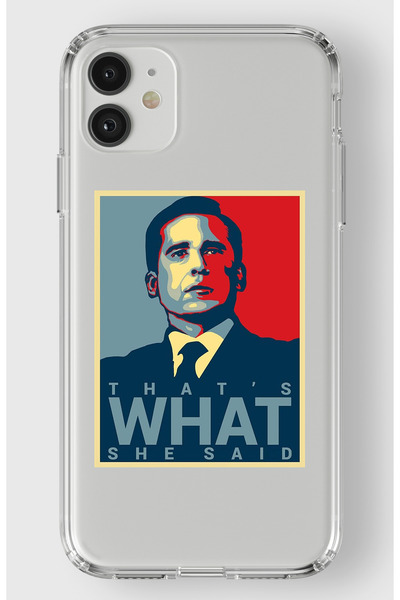 moonset Iphone 11 Uyumlu Michael Scott Tasarımlı Baskılı Şeffaf Telefon Kılıfı