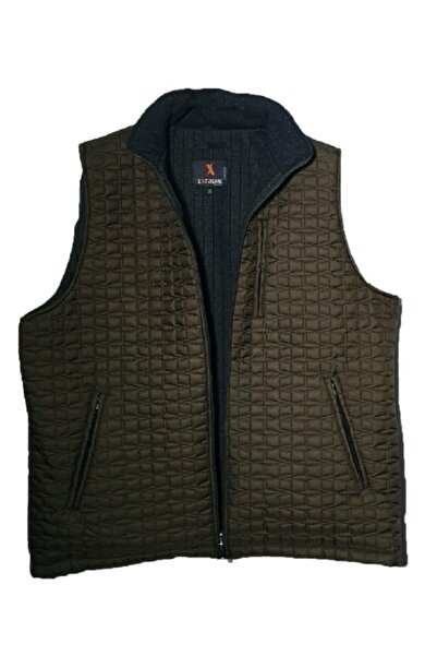Extreme Men's Green Large Size Quilted Hooded Winter Vest
