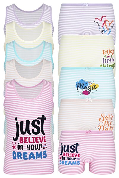 biyokids Set de atlet și boxer cu bretele late pentru fete Byo4109