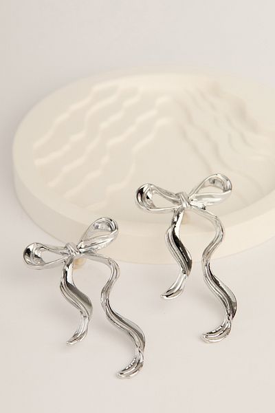 Elika Silver Bow model Design Earrings
