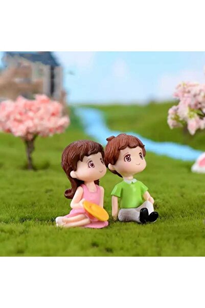 Himi Pasta Süsleri Çimdeki Sevgililer Maket Kürdanlı Cupcake Pasta Süsü Doğum...