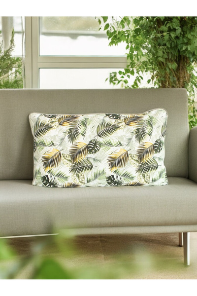 AYPETEKS Su İtici Yaprak Desenli Biyeli Model Kanepe, Bahçe Seti Kırlent KIlıfı