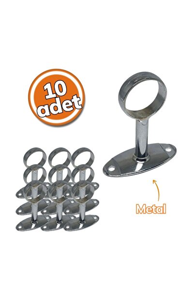 Ayder Boru Babası Yuvarlak Lüks Açık Krom 10'lu Set