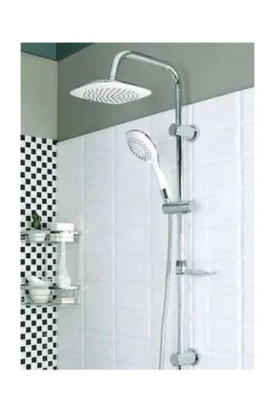 KAVİR Beyazsu Beyaz Lüx Duş Robotu Tepe Yağmurlama Duş Seti Ikili Duş Banyo Seti 1. Kalite Duşluk