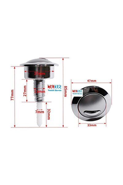 SİAMP Klozet İç Takım Bas Butonu Rezervuar Sifon Basma Düğmesi