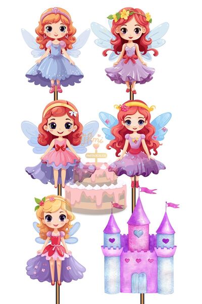 Himi Pasta Süsleri Fairy Princess Angel Girl Boy Model Cake Toothpick Cake Or...