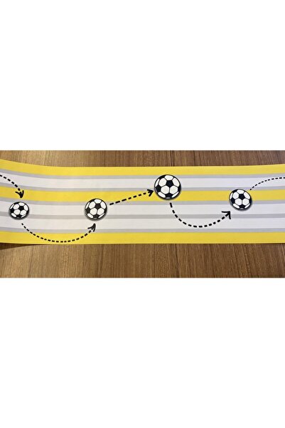 BAŞYAPI DİZAYN Sarı Futbol Topu Desenli Çocuk-bebek Odası Bordür (5mx18cm)