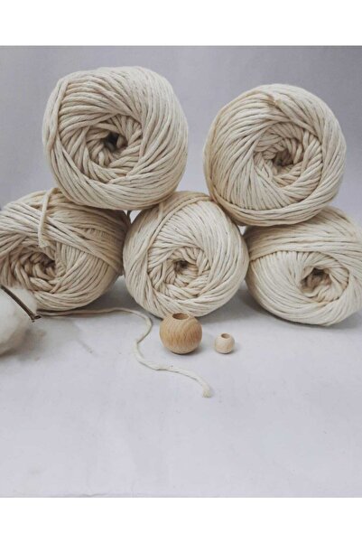 Hobilen 3mm Naturel Pamuk Makrome Ipi 250gr