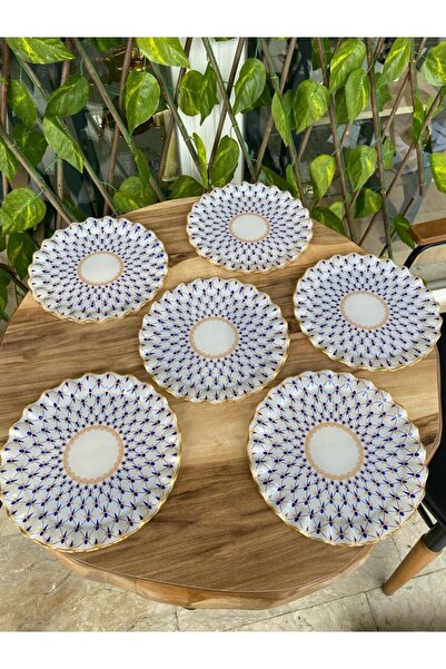 GÜRCÜGLASS Jewel model gold 6-piece cake plate