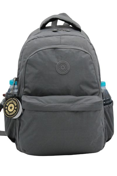 Bevitton Unisex Crinkle Fabric Daily School Backpack - 2200 Gray