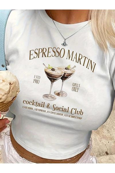 Touz Moda Μπλούζα Martini Printed Belt Length Crop