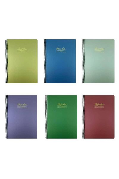 Gıpta 17x24 cm Checked Metal Notebook with Spiral PP Cover - 100 yp Quantity