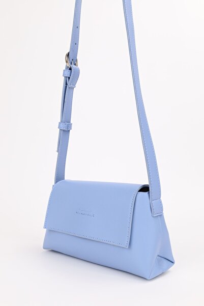 NOTHING Mini baghetă pentru femei Baby Blue - Geantă de mână și geantă de umăr cu centură și curea reglabilă încrucișată