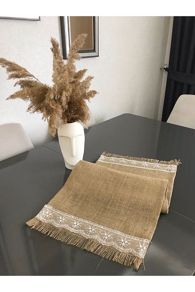 Parla Life Δαντέλα Μοτίφ Γιούτα Υφασμάτινο Runner 40x120 εκ