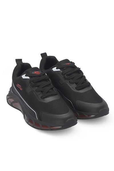 Slazenger Turbo Μαύρο Κόκκινο Ορθοπεδικό Άνετο Καθημερινό Ανδρικά Αθλητικά Παπούτσια