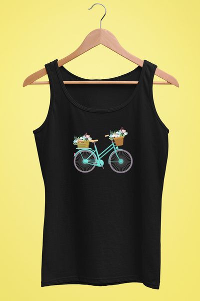 Raf Coll Tricou tricotat cu bretele pentru femei Design biciclete imprimat di...