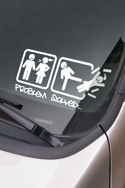 ModernSanatDükkanı Problemă rezolvată Problemă rezolvată Autocolant Auto Autocolant pentru geam 25cm