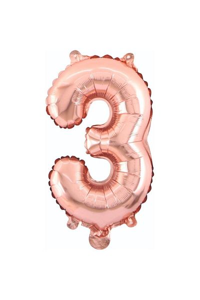 Onay Store Foil Balloon Number 3 Helium Balloon 76 Cm Rose Color - 3 Year Old Birthday Ornaments - Birthday Ornament