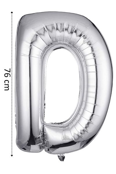 Onay Store Foil Balloon Letter D Helium Balloon 76 Cm Silver Color - Letter D Balloon - Letter Foil Balloon - Letter D Balloon