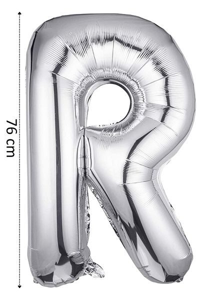 Onay Store Foil Balloon Letter R Helium Balloon 76 Cm Silver Color - Letter R Balloon - Letter Foil Balloon - Letter R Balloon