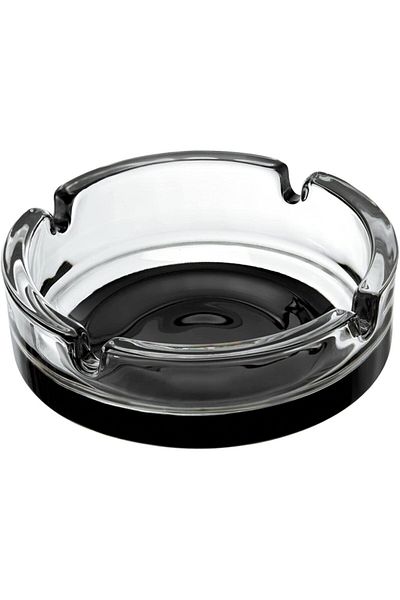 Paşabahçe 2 Pieces Black Based Glass Ashtray 11cm