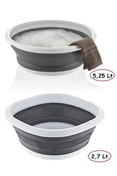 Onay Store 2'li Set Katlanır Badya Leğen Akordiyon Katlanabilir Badya 5,25 & ...