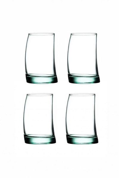 Paşabahçe Set of 4 Penguin Soft Drink Glasses 42550 Lemonade Glass Green