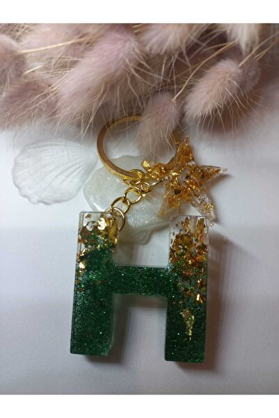 demirbasavm سلسلة مفاتيح إيبوكسي H مصنوعة يدويًا